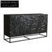Modern Minimalist Solid Wood Rectangle Side Cabinet with Metal Legs for Living Room