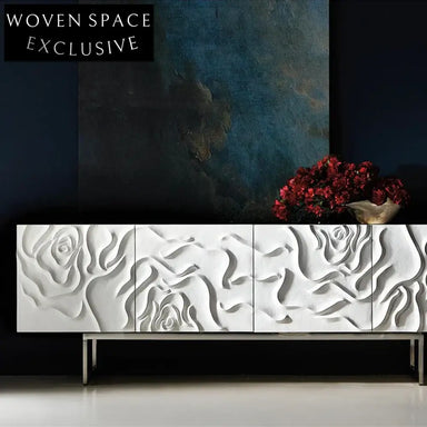 Modern Minimalist Solid Wood Rectangle Side Cabinet with Metal Legs for Living Room