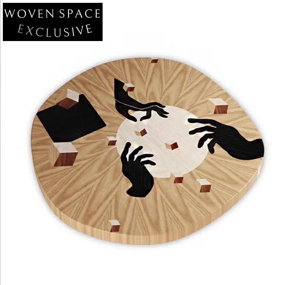 Modern Minimalist Solid Wood Round Living Room Center Coffee Table