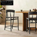 Modern Minimalist Solid Wood Woven Rope Backrest High Kitchen Bar Chair