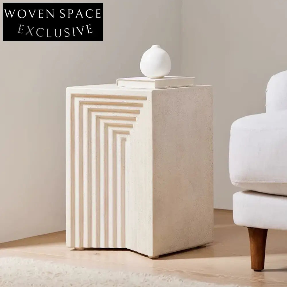 Modern Minimalist Square Concrete Coffee Table, Versatile Indoor Outdoor End Table