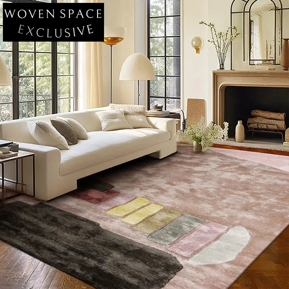 Modern Minimalist Tencel Handmade Home Bedroom Living Room Area Rug
