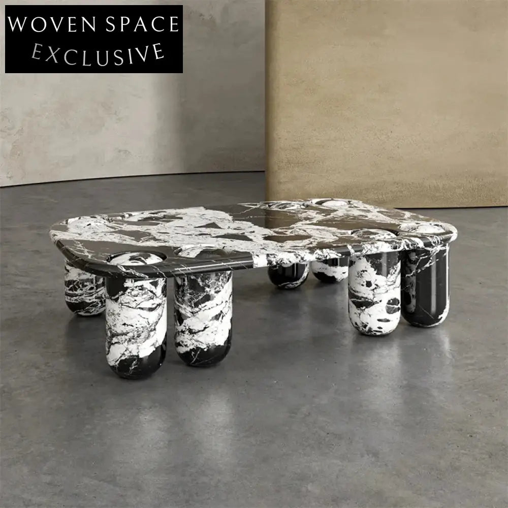 Modern Minimalist Travertine Rectangle Living Room Coffee Table
