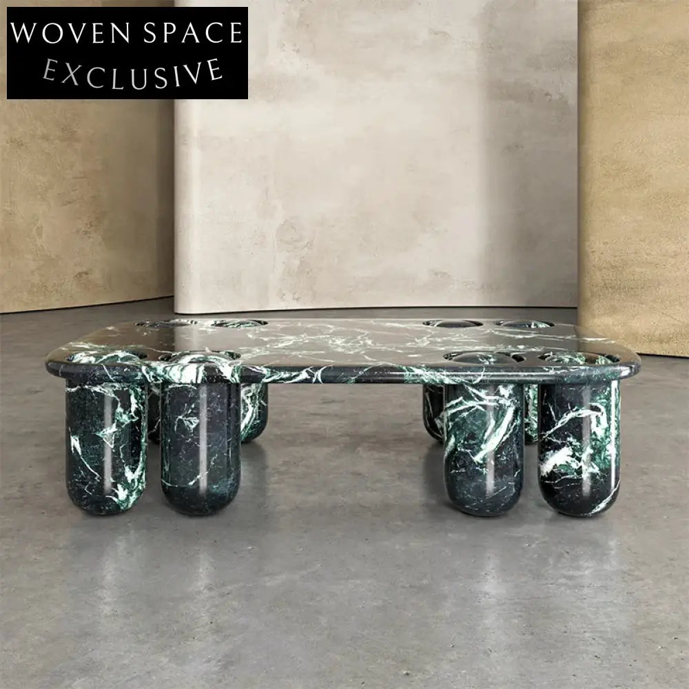 Modern Minimalist Travertine Rectangle Living Room Coffee Table