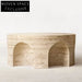 Modern Minimalist Travertine Stone Round Coffee Table for Living Room Decor