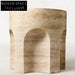 Modern Minimalist Travertine Stone Round Coffee Table for Living Room Decor