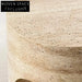 Modern Minimalist Travertine Stone Round Coffee Table for Living Room Decor
