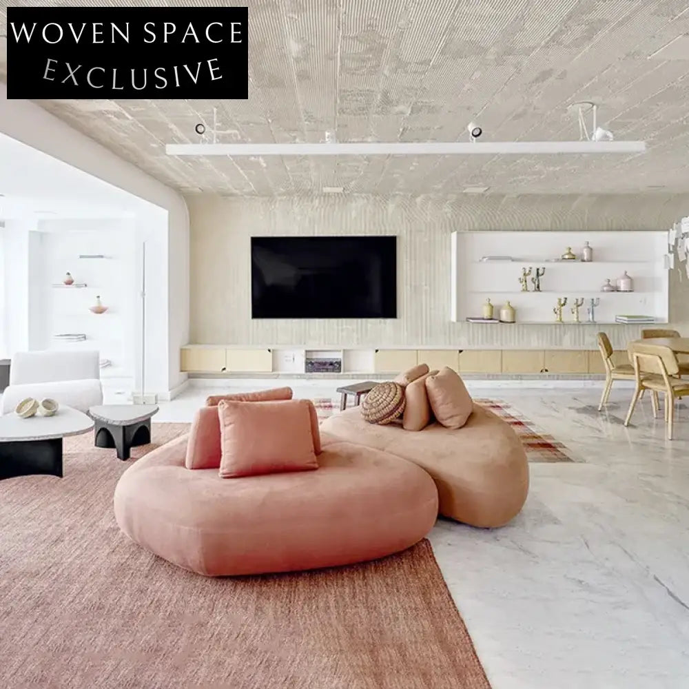 Modern Minimalist Triangle Fabric Armless Sofa for Small Living Rooms