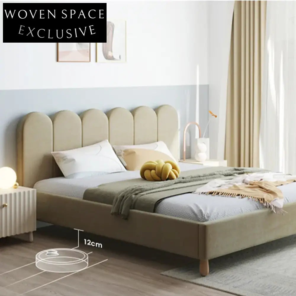 Modern Minimalist Velvet Fabric King Size Master Bedroom Bed