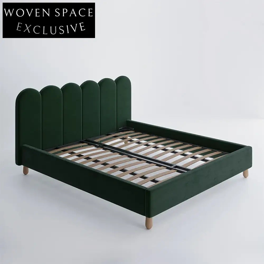 Modern Minimalist Velvet Fabric King Size Master Bedroom Bed