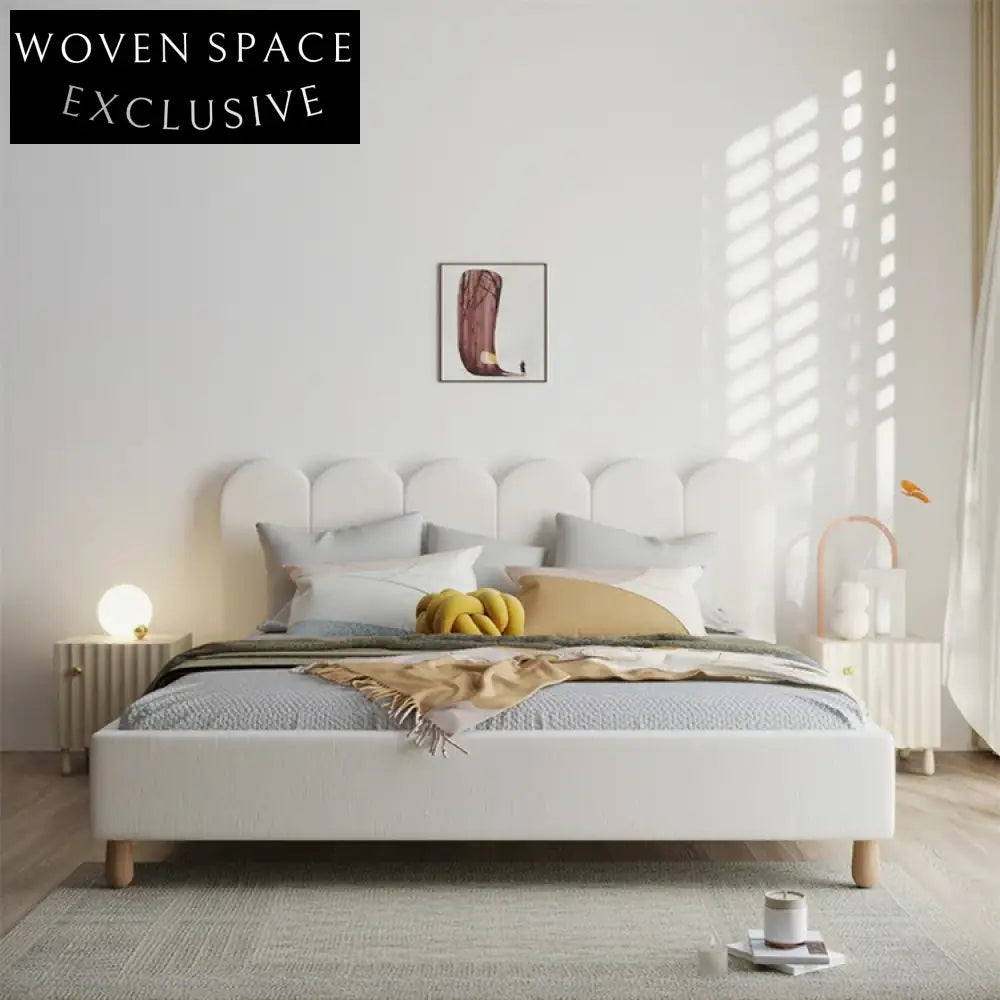 Modern Minimalist Velvet Fabric King Size Master Bedroom Bed