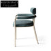 Modern Minimalist Velvet Fabric Stainless Steel Frame Dining Armchair