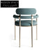 Modern Minimalist Velvet Fabric Stainless Steel Frame Dining Armchair