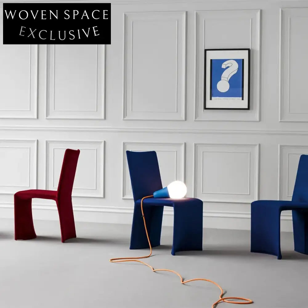 Modern Minimalist Velvet Upholstered Dining Chair with Sturdy Metal Frame