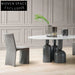 Modern Minimalist Velvet Upholstered Dining Chair with Sturdy Metal Frame