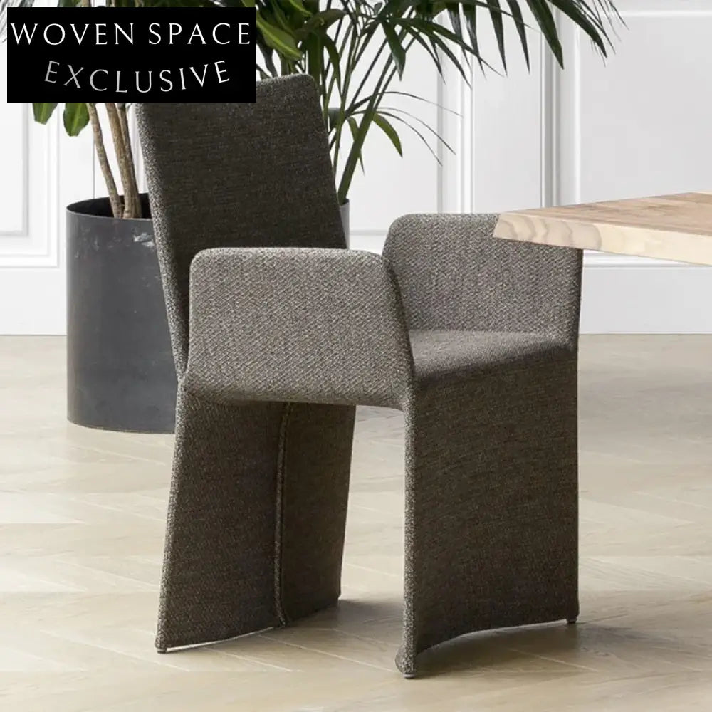 Modern Minimalist Velvet Upholstered Dining Chair with Sturdy Metal Frame