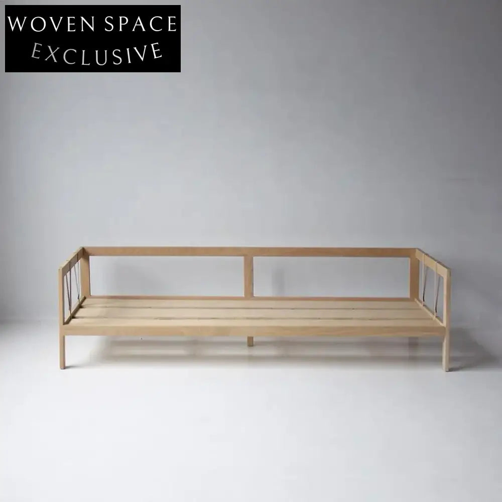 Modern Minimalist White Linen Three-Seater Sofa with Solid Wood Frame