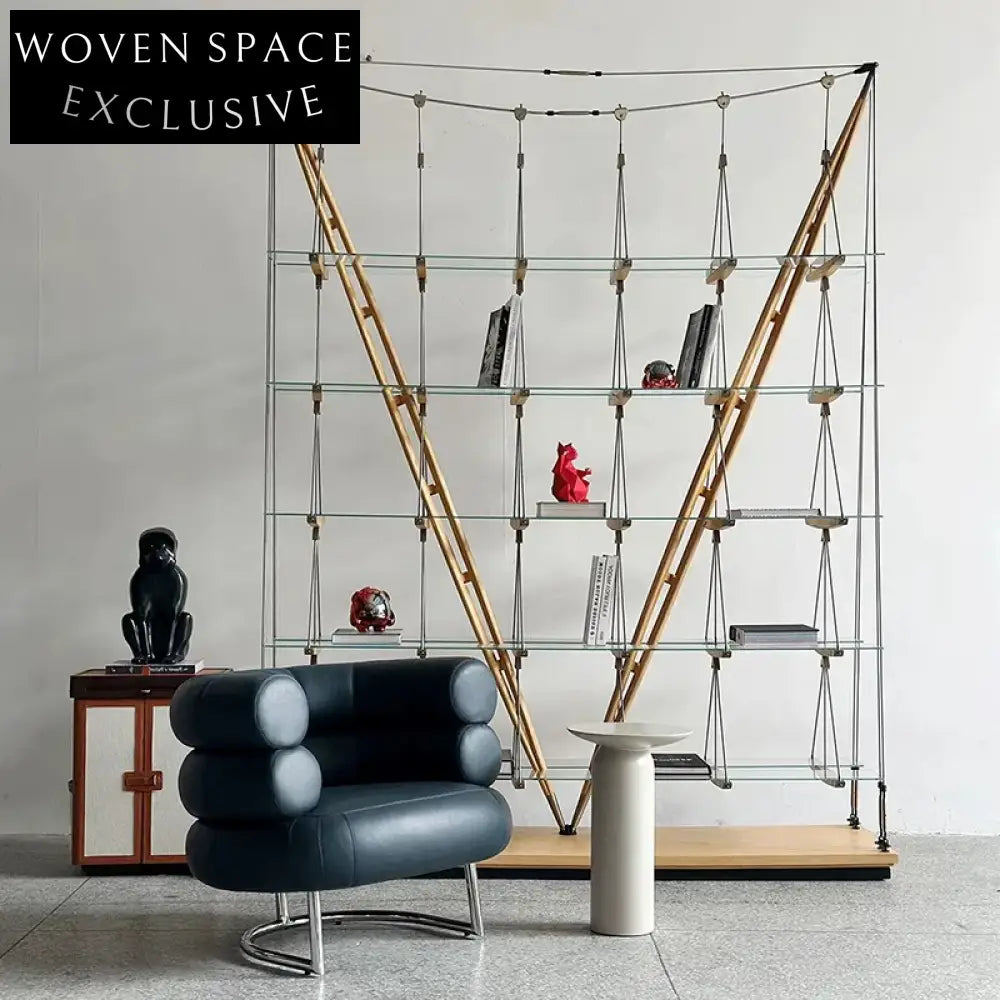 Modern Minimalist Wooden Frame Tempered Glass Display Home Office Living Room Storage Cabinet