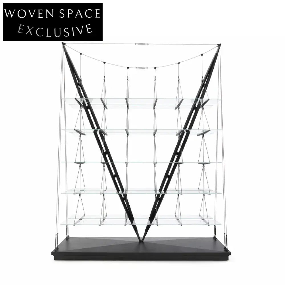 Modern Minimalist Wooden Frame Tempered Glass Display Home Office Living Room Storage Cabinet