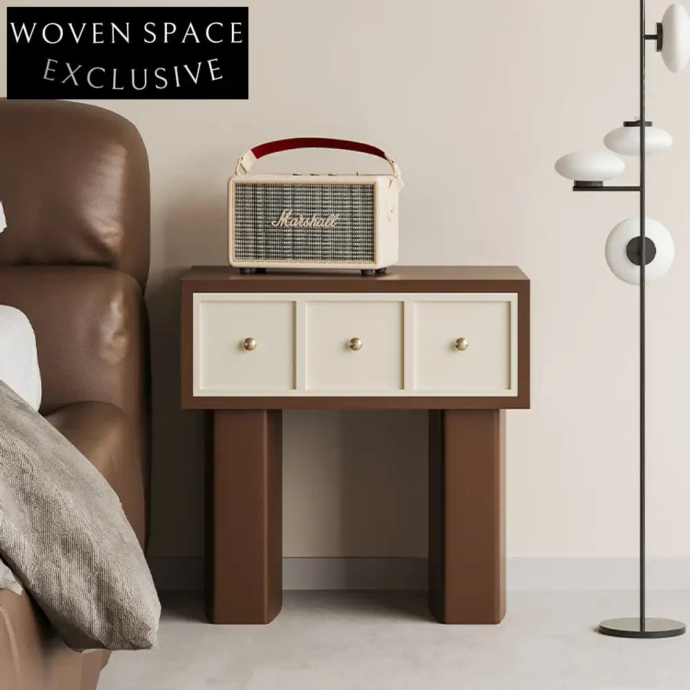Modern Minimalist Wooden Nightstand with Drawer for Compact Bedroom Storage