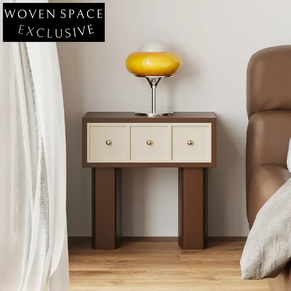 Modern Minimalist Wooden Nightstand with Drawer for Compact Bedroom Storage