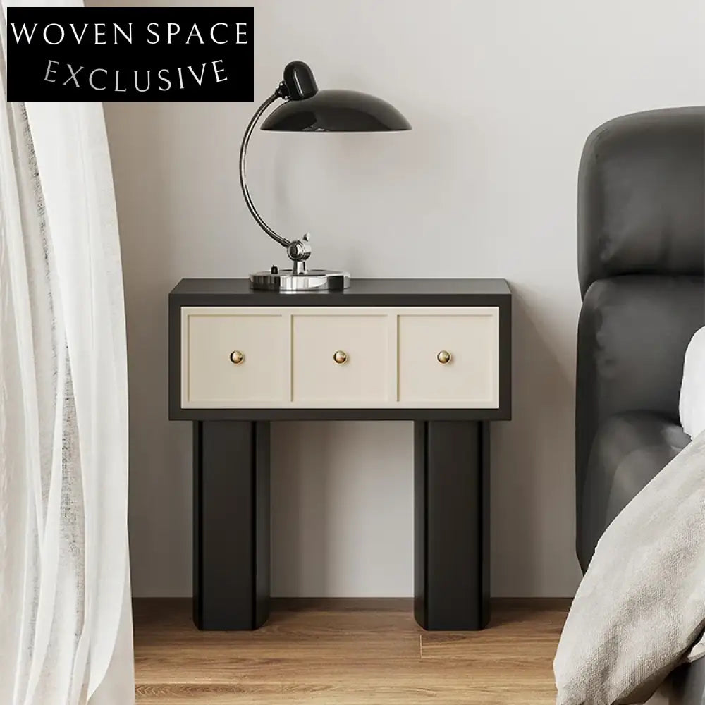 Modern Minimalist Wooden Nightstand with Drawer for Compact Bedroom Storage