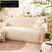 Modern Modular Cream White Corduroy Velvet Sectional Sofa for Living Room
