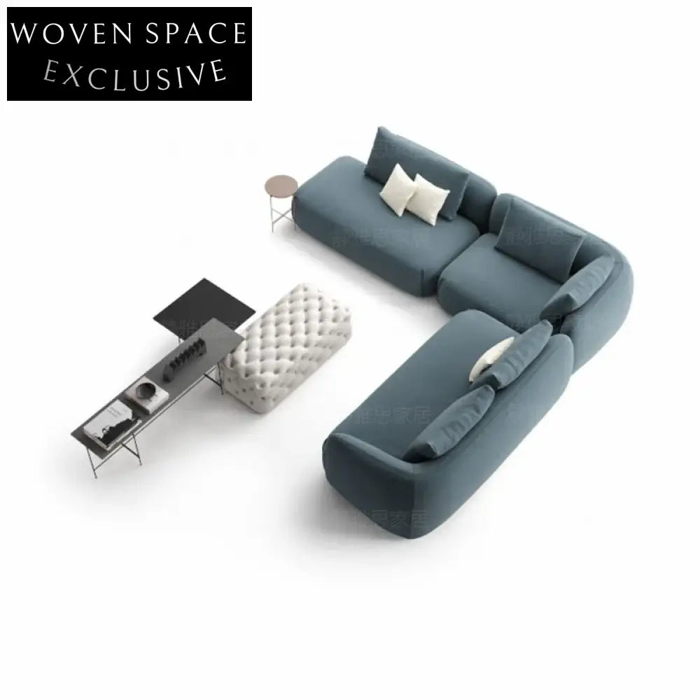 Modern Modular Curved Sectional Sofa Set - Teddy Fabric Living Room Couch