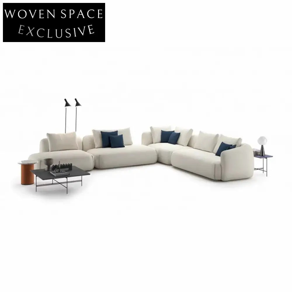 Modern Modular Curved Sectional Sofa Set - Teddy Fabric Living Room Couch