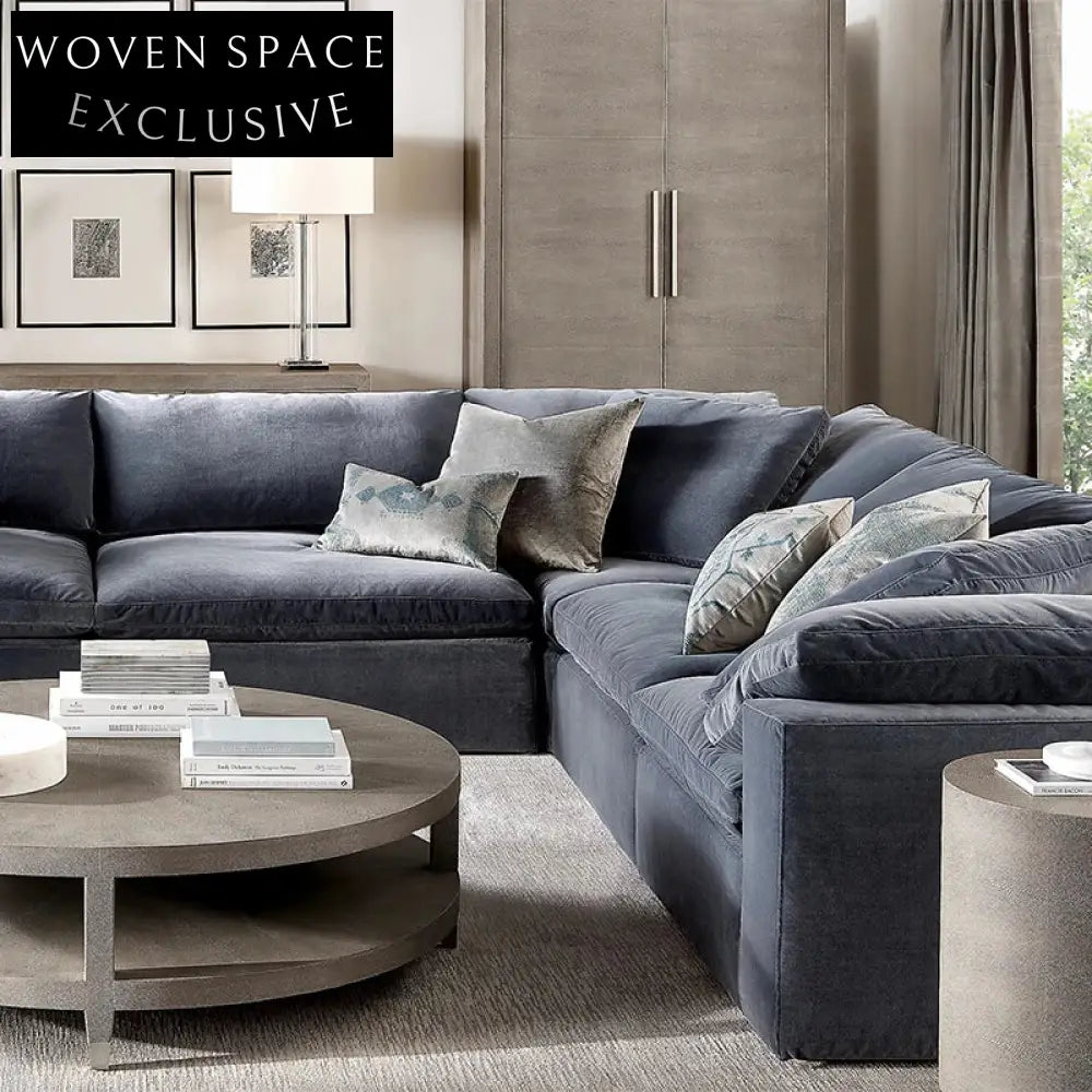 Modern Modular L-Shaped Sectional Sofa Set, Long Leisure Couch