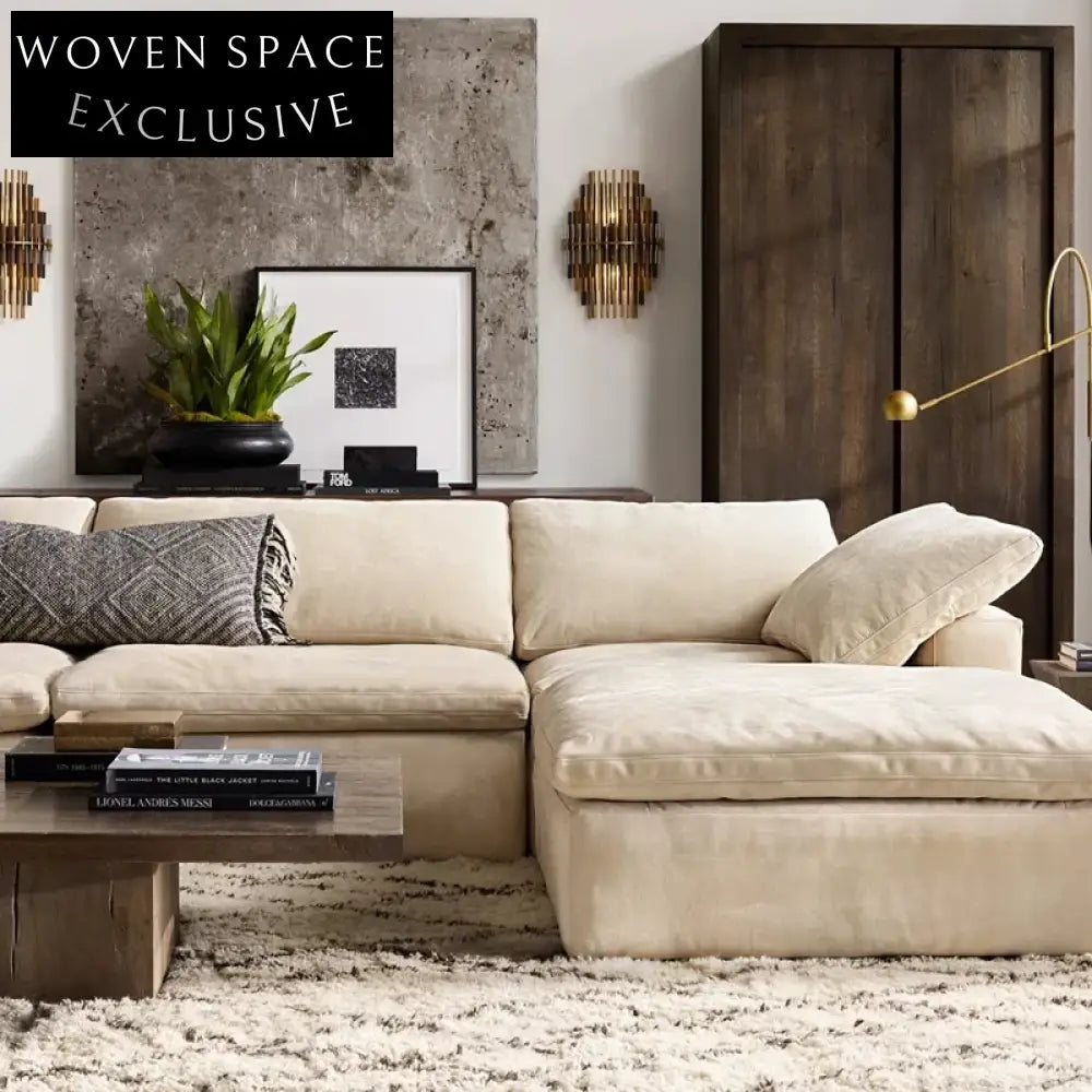 Modern Modular L-Shaped Sectional Sofa Set, Long Leisure Couch