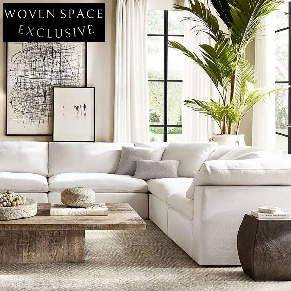 Modern Modular L-Shaped Sectional Sofa Set, Long Leisure Couch