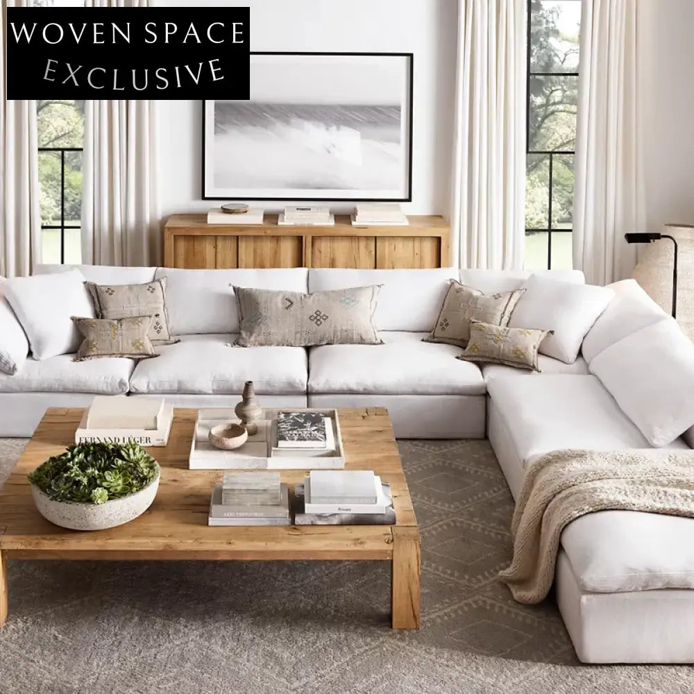 Modern Modular L-Shaped Sectional Sofa Set, Long Leisure Couch