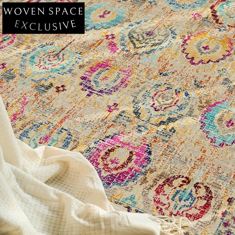 Modern Moroccan Ethnic Washable Anti-Slip Polyester Area Rug for Home Decor