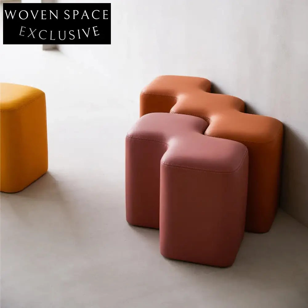 Modern Multi-functional Leather Ottoman Stool for Living Room & Bedroom Decor
