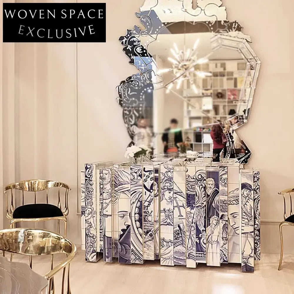 Modern Multi-functional Solid Wood Living Room Storage Console Table