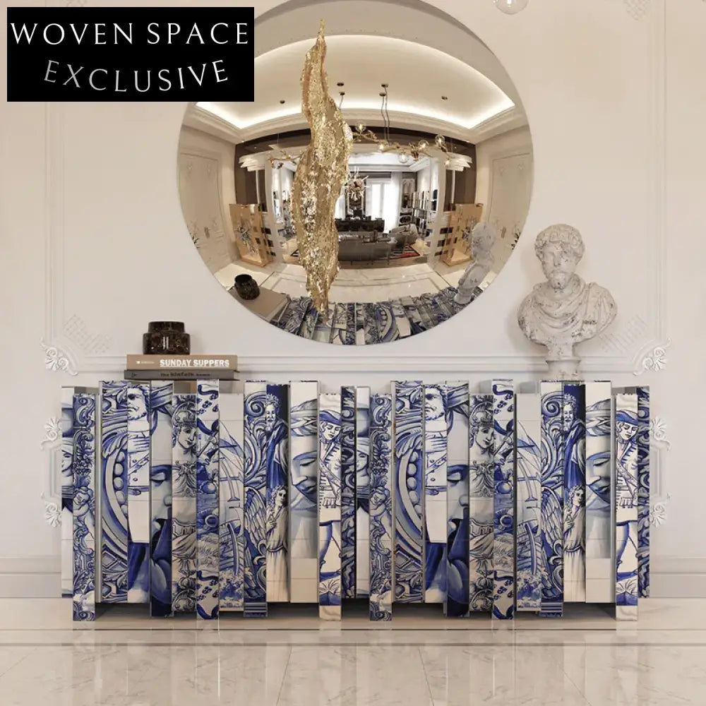 Modern Multi-functional Solid Wood Living Room Storage Console Table