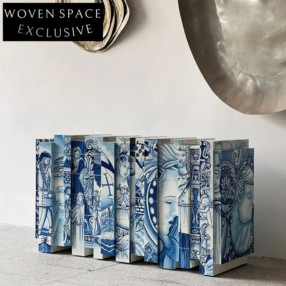 Modern Multi-functional Solid Wood Living Room Storage Console Table