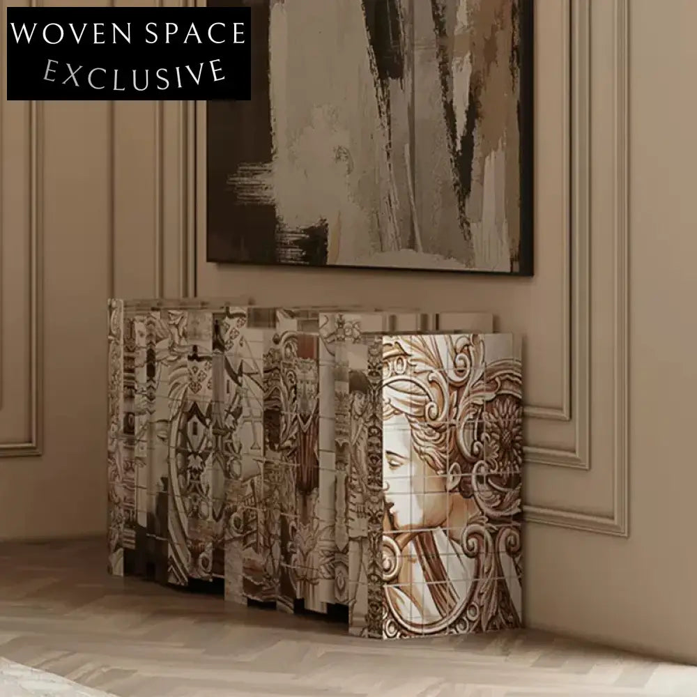 Modern Multi-functional Solid Wood Living Room Storage Console Table