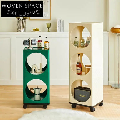 Modern Multi-layer ABS Plastic Rolling Storage Side Cabinet with Wheels