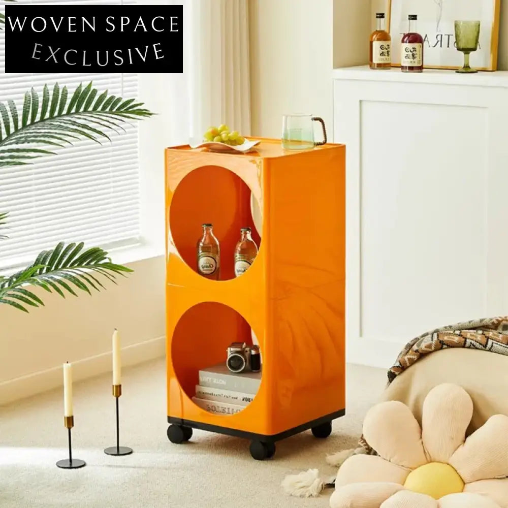 Modern Multi-layer ABS Plastic Rolling Storage Side Cabinet with Wheels