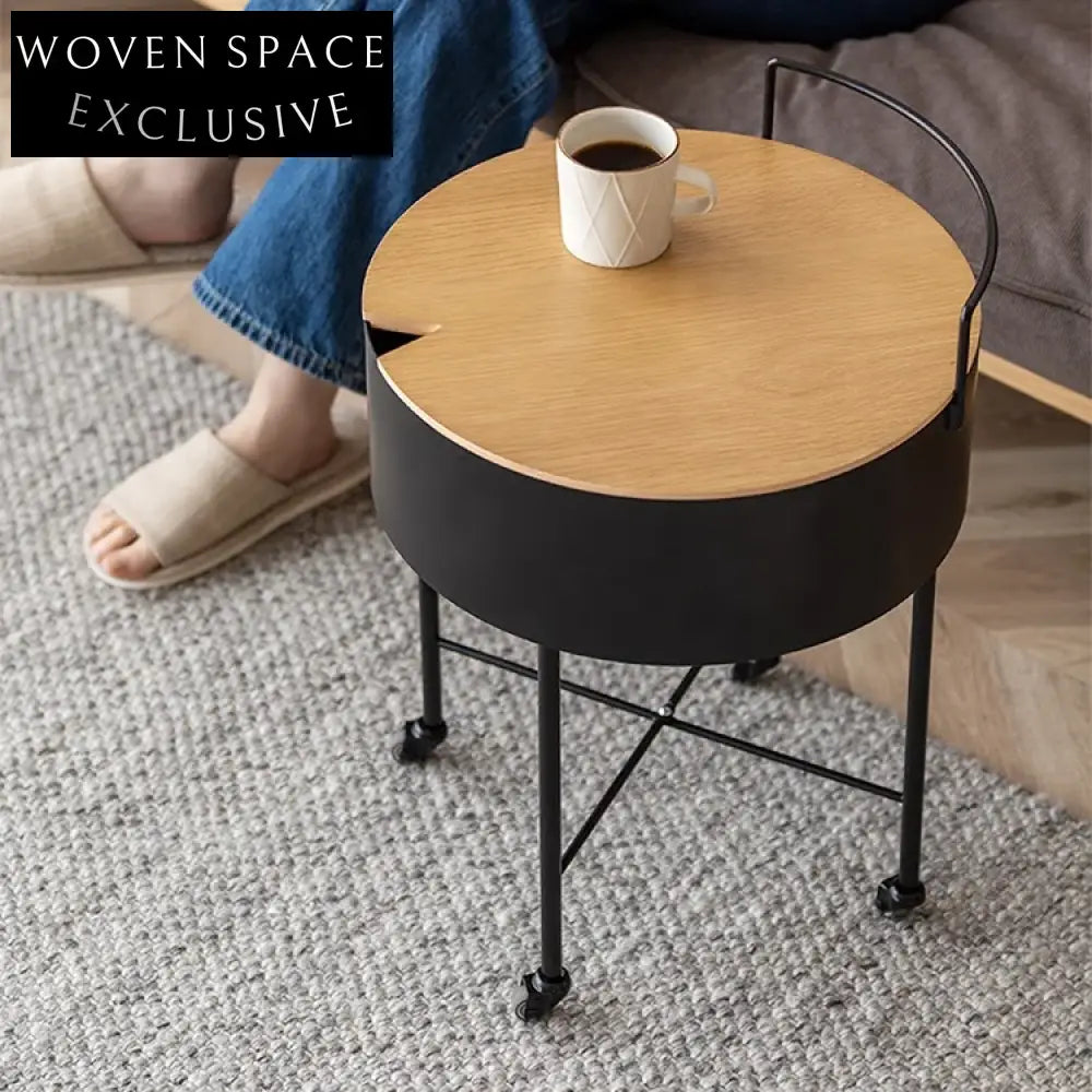 Modern Multifunction Round Coffee Table with Storage for Living Room Decor