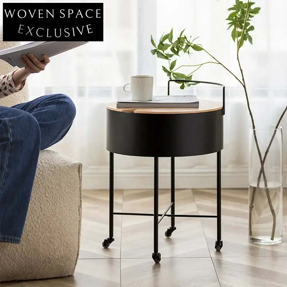 Modern Multifunction Round Coffee Table with Storage for Living Room Decor