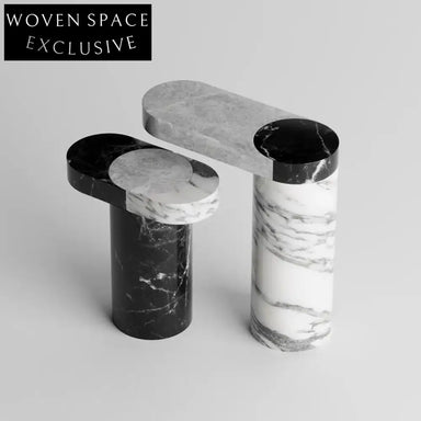 Modern Natural Italian Marble Coffee End Table Set for Living Room