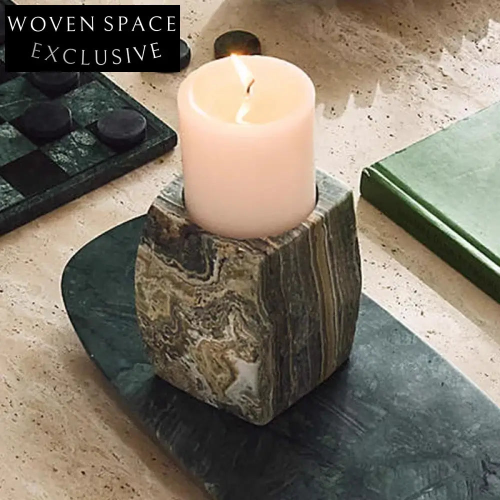 Modern Natural Marble Elegant Candlestick Holder for Home Decor