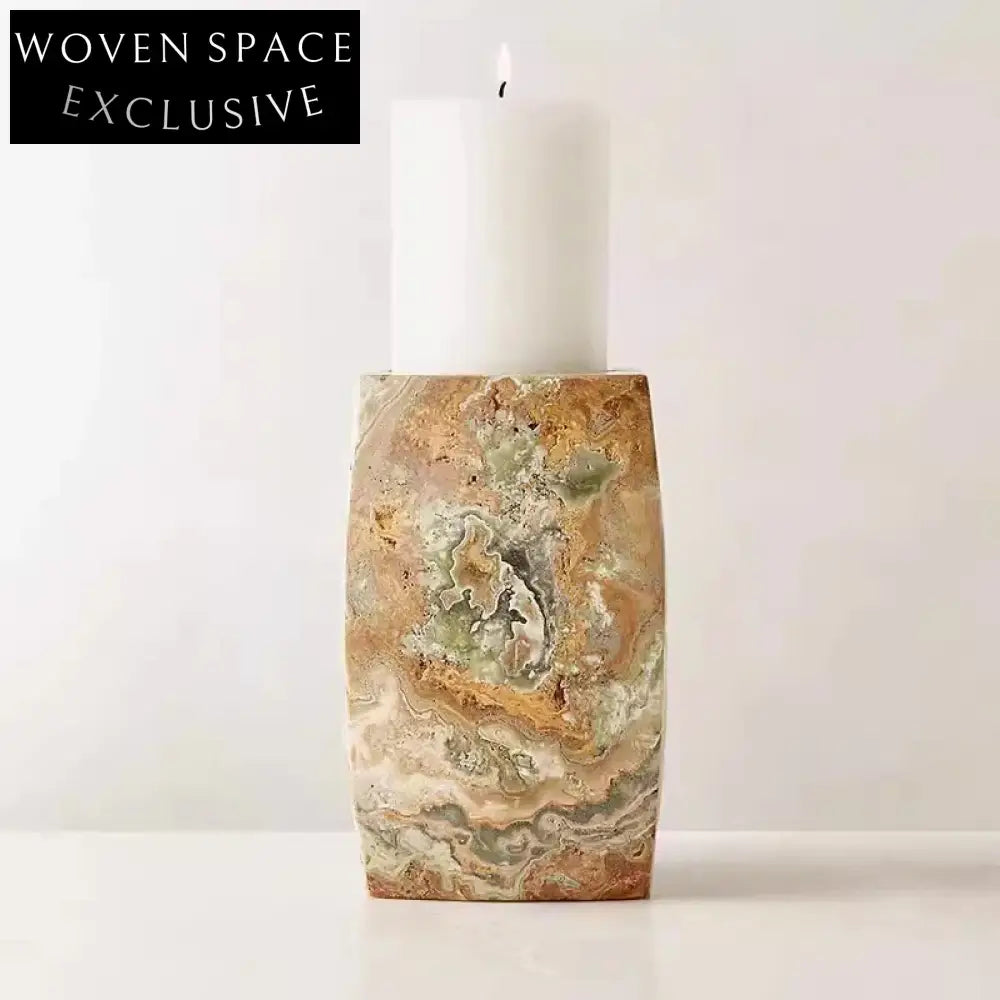 Modern Natural Marble Elegant Candlestick Holder for Home Decor