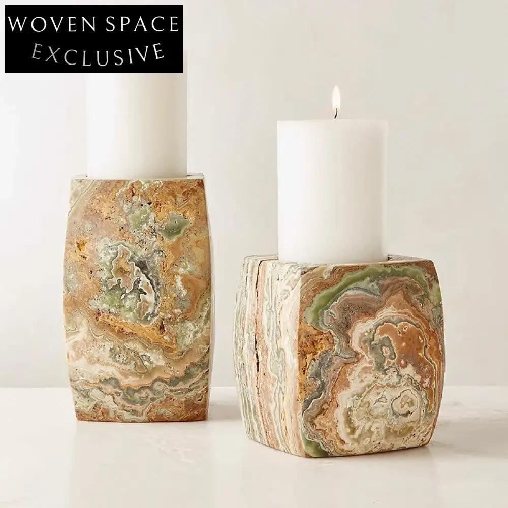 Modern Natural Marble Elegant Candlestick Holder for Home Decor
