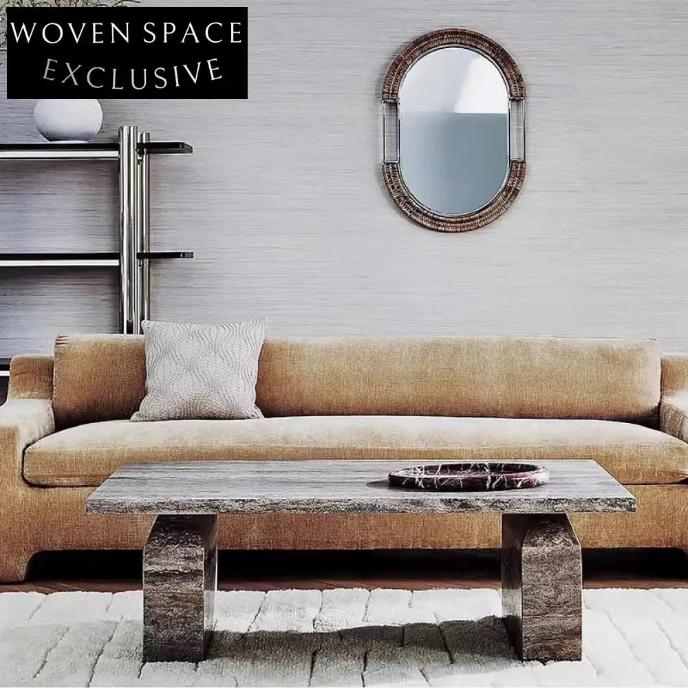 Modern Natural Marble Square Coffee Table for Living Room Sofa Center