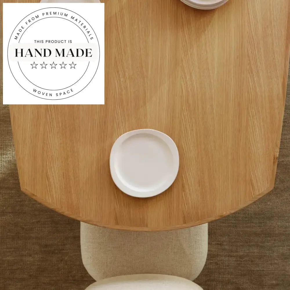 Modern Natural Oak Solid Wood Oval Nordic Kitchen Dining Table