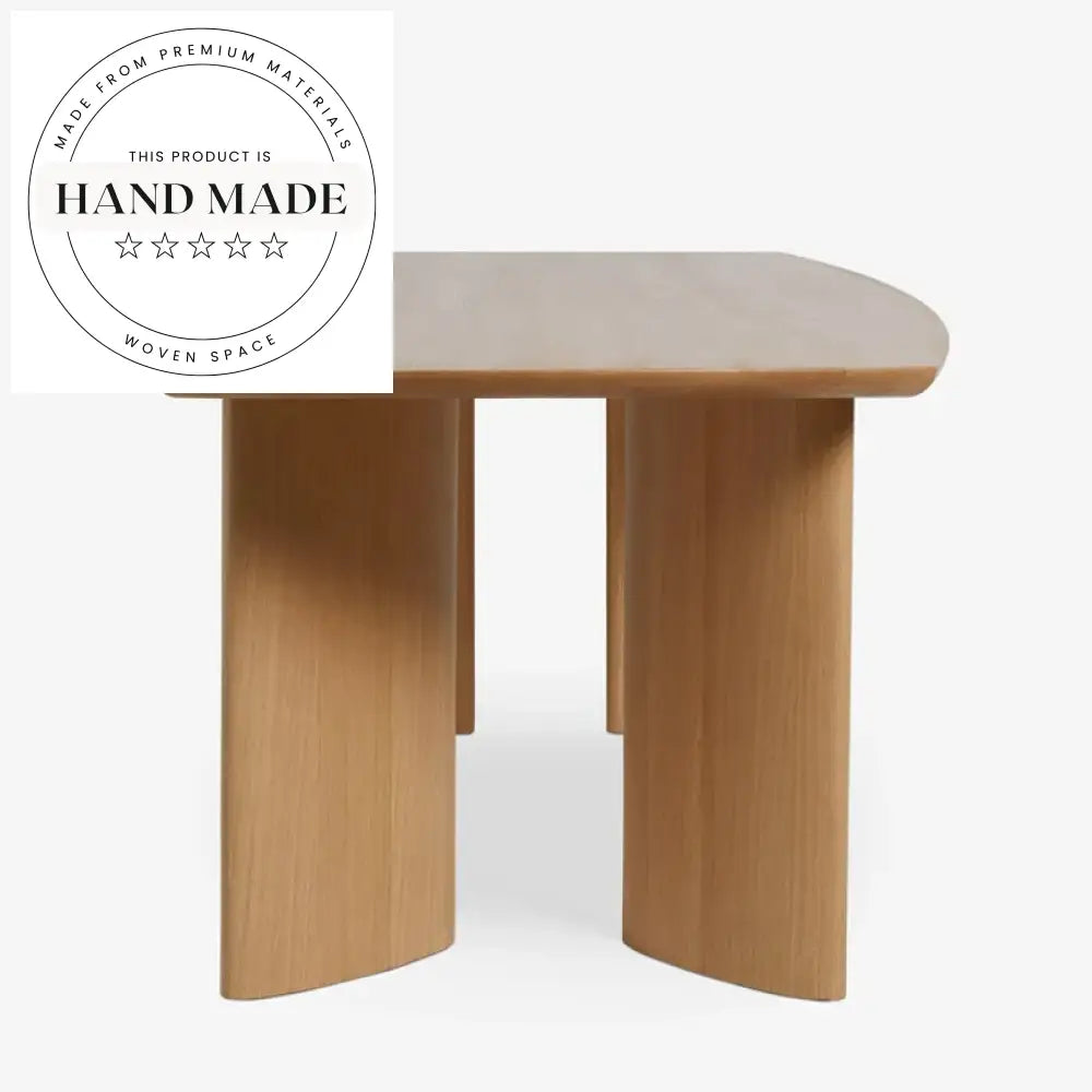 Modern Natural Oak Solid Wood Oval Nordic Kitchen Dining Table